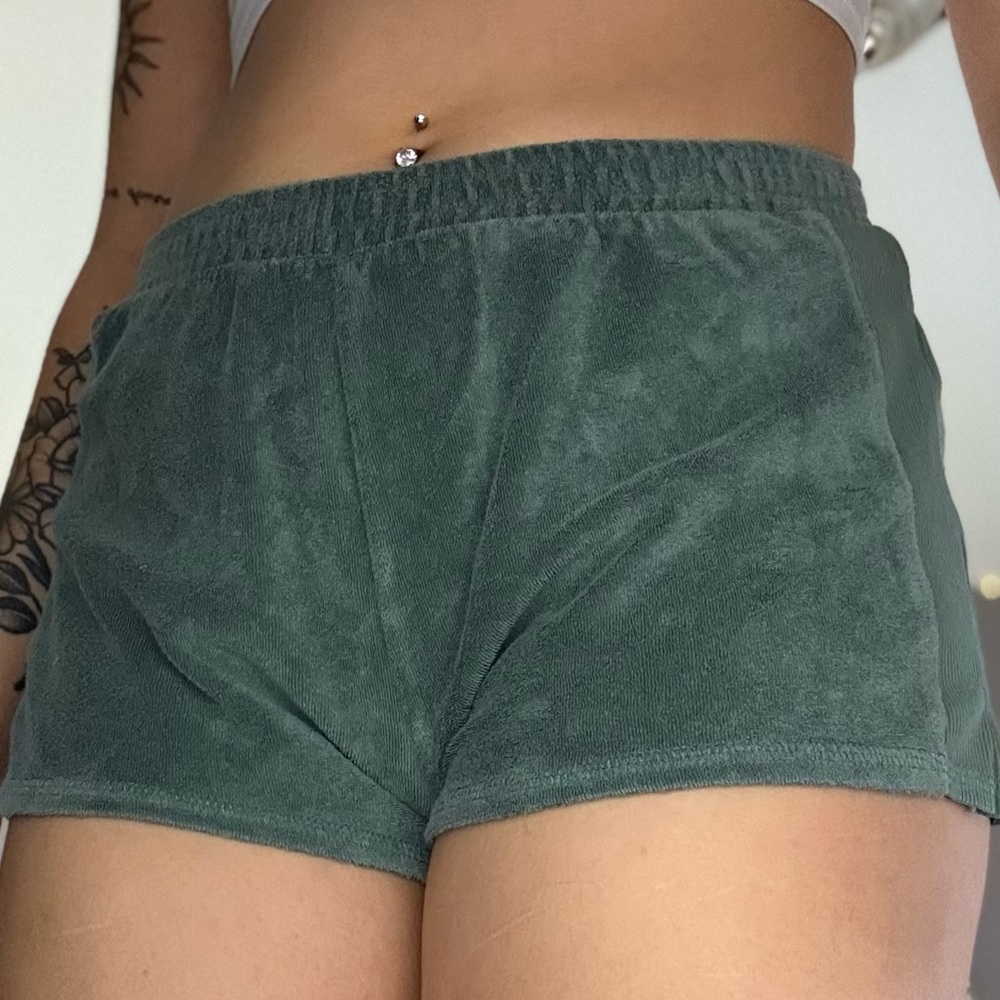 Aeropostale Green Terry Cloth Athletic Shorts